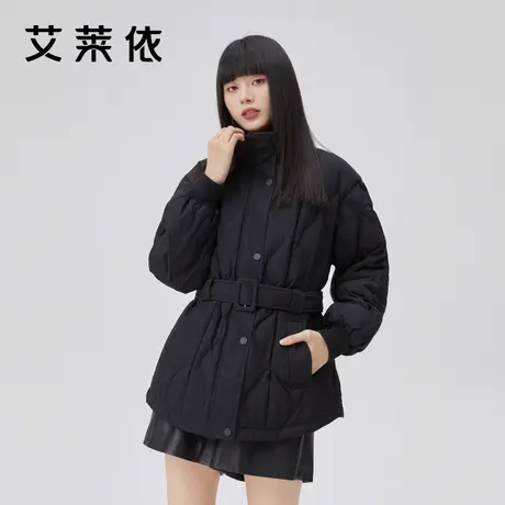 艾莱依2022年新款女款收腰鸭绒羽绒服短款高级感炸街秋冬外套冬装商品大图