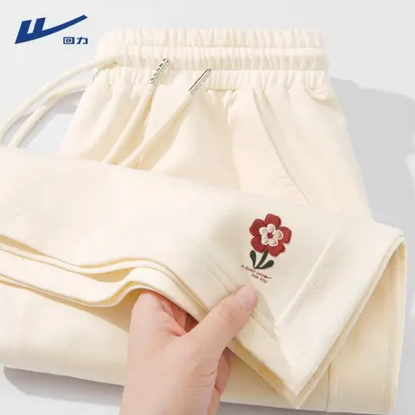 回力2025新款爆款短裤女夏季奶杏色裤衩宽松大码休闲运动五分裤A商品大图