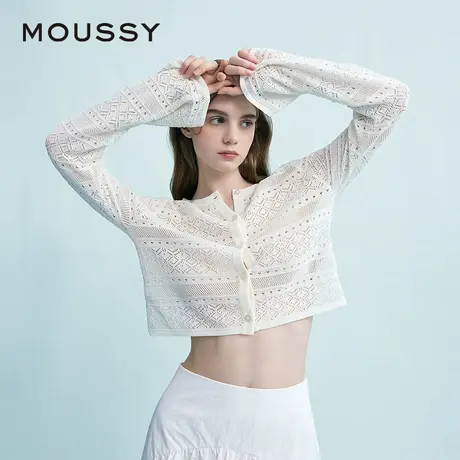 【慧姐专享】MOUSSY 简约淑女风通勤薄款针织开衫女028ISZ70-3051商品大图