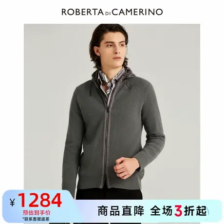 ROBERTA诺贝达秋季商场同款男装针织衫长袖连帽商务休闲外套男商品大图