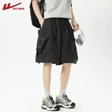 回力工装短裤男款夏季美式潮牌冰丝五分裤宽松休闲多口袋运动中裤商品大图