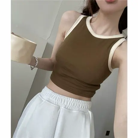 无袖吊带背心女内搭2025年夏季新款时尚洋气时髦外穿短款纯欲上衣商品大图
