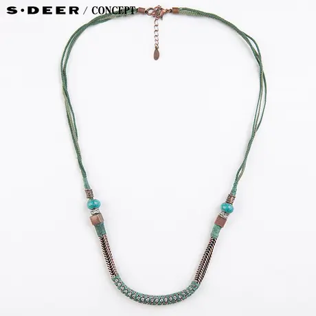 sdeer 圣迪奥 专柜正品清新色调编织装饰项链S16184324图片