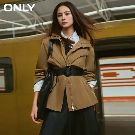 ONLY奥莱夏季潮流休闲短款收腰连帽款风衣外套女商品大图