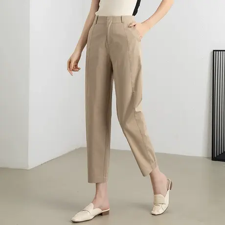 天丝棉薄款九分香蕉裤女2025春夏新款高腰显瘦大码哈伦牛仔裤子潮商品大图