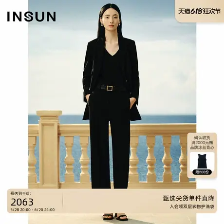 INSUN恩裳夏季复古古铜扣高级三醋酸西装商品大图