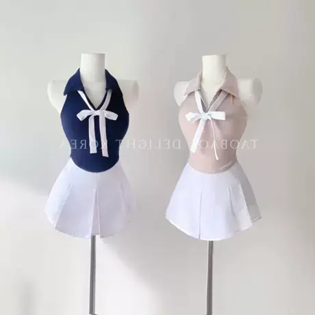 现货 东大门可爱又性感紧身无袖背心不含领结（4色）图片