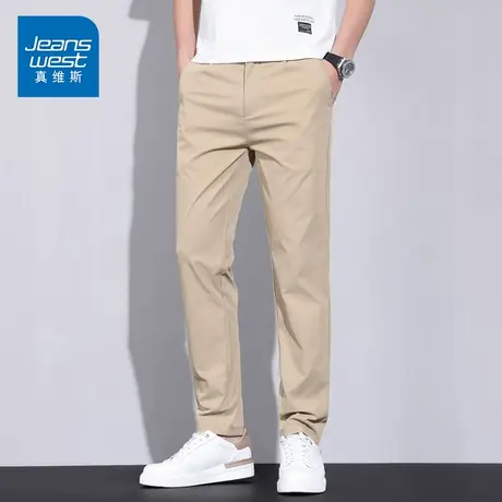 KP真维斯男装薄款休闲裤男士2025夏季新款商务直筒长裤子爸爸商品大图