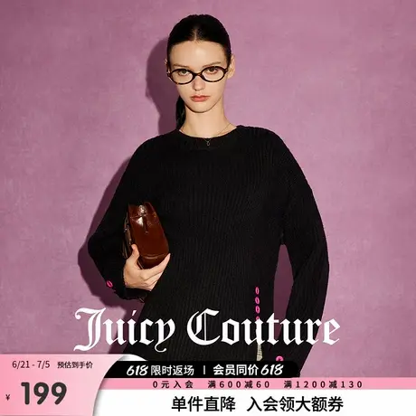 Juicy Couture橘滋春夏新款上衣休闲百搭针织毛衫宽松圆领毛衣女商品大图