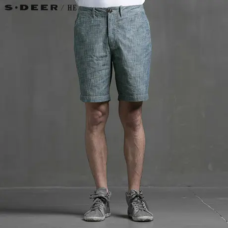 S.Deer/He【惠】圣迪奥中式纯棉男士休闲中裤H15270715图片