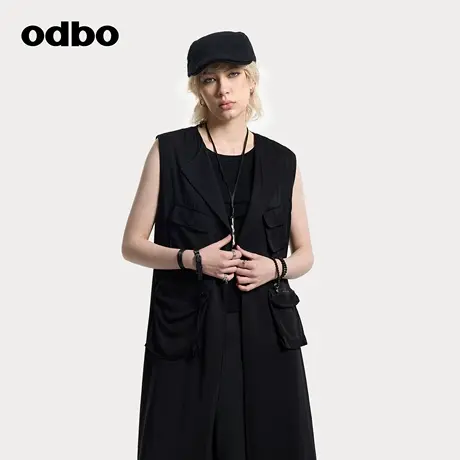 odbo/欧迪比欧时尚原创马夹2025春夏新款机能风西装马甲小众坎肩商品大图