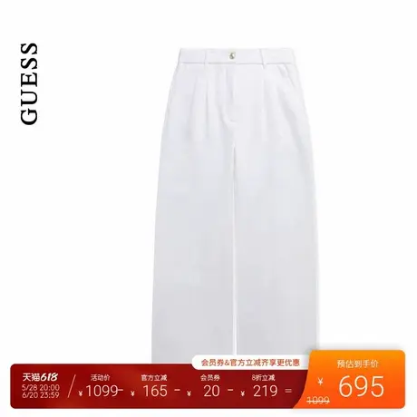 GUESS25年新款夏季女士纯色简约宽松直筒休闲长裤-W5GB02WH9Y2商品大图
