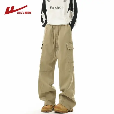 回力日系复古工装裤男士春秋季2025新款潮牌宽松直筒阔腿休闲裤子商品大图