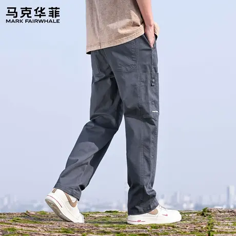 马克华菲休闲裤男士2025新款青少年直筒男裤夏季工装运动长裤子X商品大图