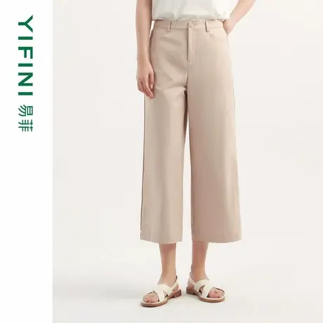 Yifini/易菲宽松休闲利落通勤直筒裤女夏装新款西装裤八分裤商品大图
