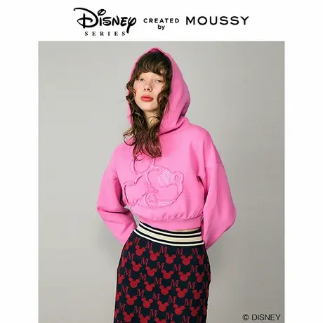 MOUSSY 新品迪士尼合作款米奇立体图案短款连帽卫衣010HSQ90-0260商品大图