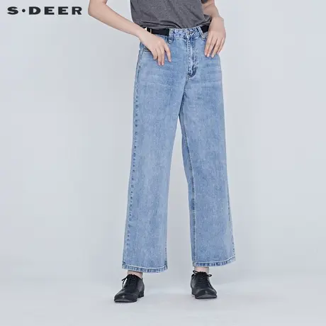 sdeer圣迪奥直筒复古拼接牛仔裤S20280836图片