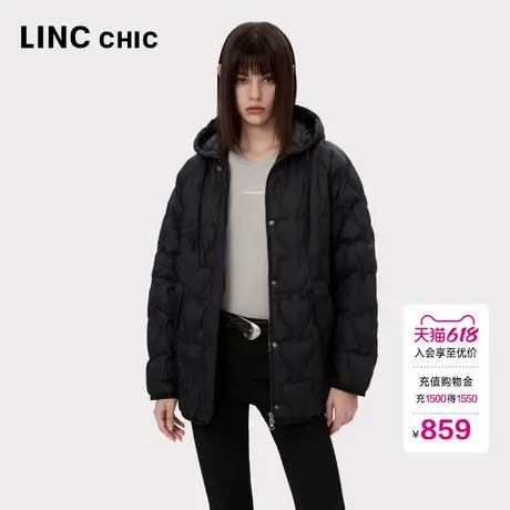 LINC金羽杰羽绒服女款2024新款连帽罩衫轻薄羽绒服外套女2054商品大图