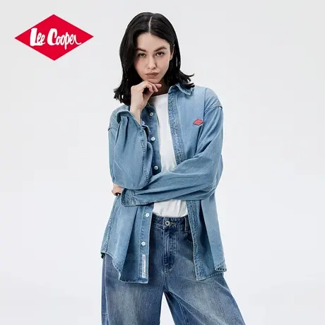 Lee Cooper/李库珀 牛仔衬衫女25春夏新款复古百搭水洗长袖衬衣服商品大图