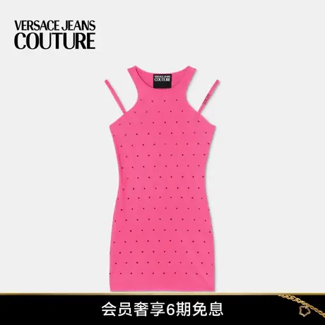 【春夏新品】VERSACE JEANS COUTURE 女士水晶挂脖迷你连衣裙图片