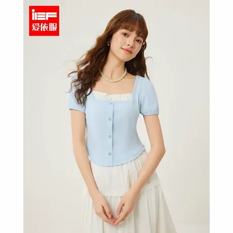 IEF/爱依服高个子2025春夏新款法式甜美纯欲风通勤百搭修身上衣图片