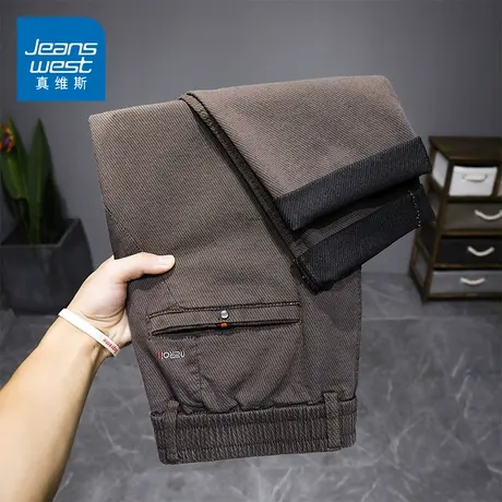 KZ真维斯宽松紧腰商务休闲长裤男士西裤上班工作秋天男裤子春秋季图片