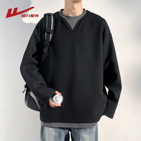 回力假两件卫衣男士春秋季2025新款潮牌宽松慵懒风休闲长袖打底衫图片