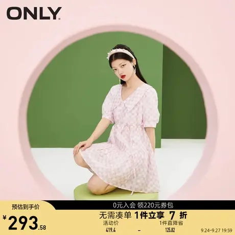 ONLY奥莱夏季气质甜美A字娃娃领收腰显瘦连衣裙女图片