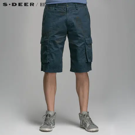 S.Deer/He【惠】 圣迪奥休闲纯棉男士中裤H14270792图片