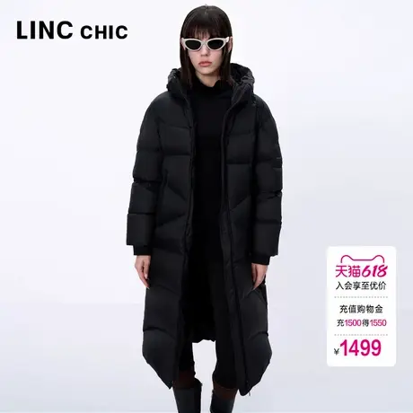 【明星同款】LINC金羽杰羽绒服女2024新款都市机能长款羽绒服8192商品大图