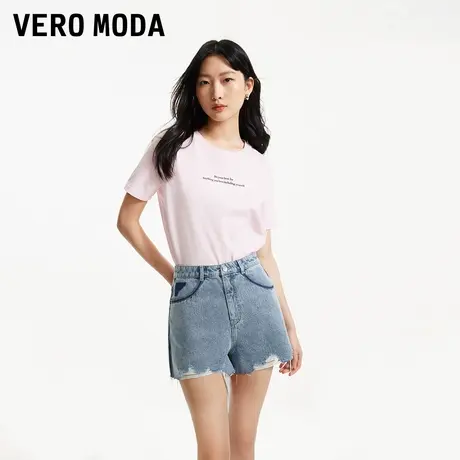 Vero Moda牛仔短裤女2024夏季新款高腰A字撞色简约百搭时尚个性商品大图