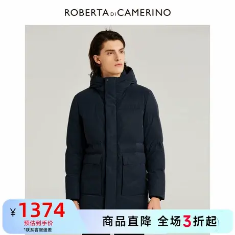 【白鸭绒】ROBERTA诺贝达冬季新品商务休闲连帽纯色羽绒服外套男图片