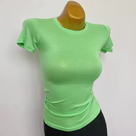 2021韩国夏季性感紧身弹力显胸大上衣显瘦包身短袖t恤女上衣绿色商品大图