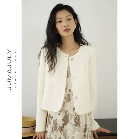 嘉茱莉2025春季新款小香风外套女短款小香风套装小个子上衣外套商品大图