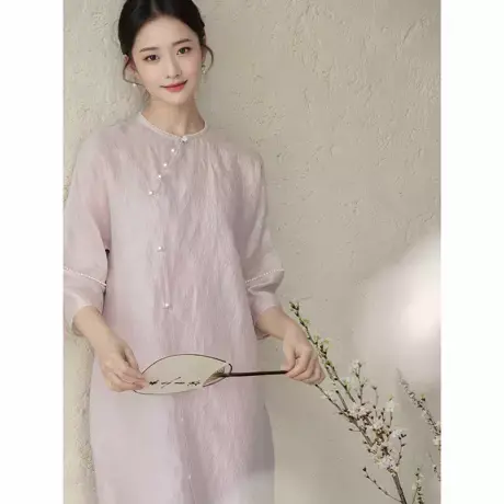 爵莱菲新中式连衣裙2025新款夏季国风女装改良旗袍宽松高级感大码商品大图