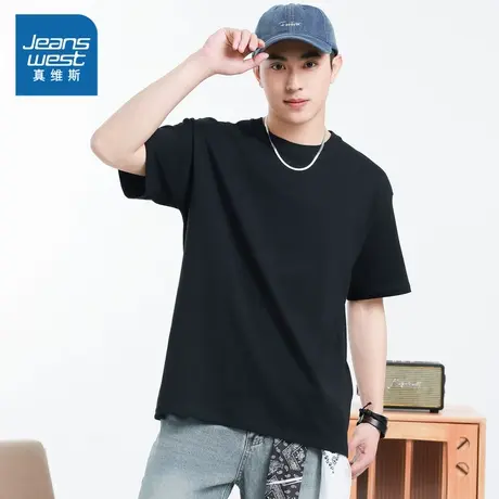 NZ真维斯短袖T恤男士夏季2025新款青少年运动宽松学生男休闲上衣商品大图