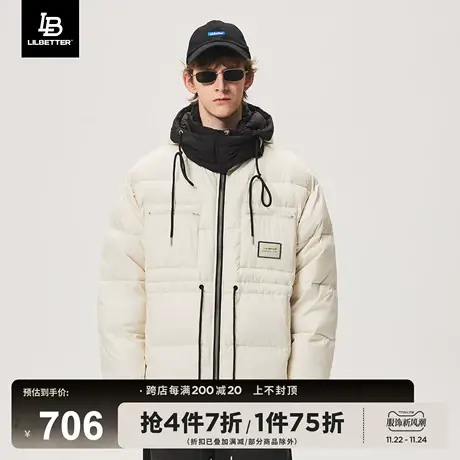 Lilbetter羽绒服2023新款连帽外套冬季拉链衣服复古学院风面包服图片