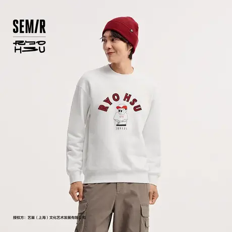 [商场同款]森马×RYO艺术家系列卫衣男2024冬季新款情侣装绣花潮商品大图