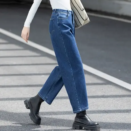 牛仔裤女2025春秋季新款宽松直筒九分裤梨型身材裤子小个子哈伦裤商品大图