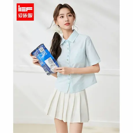 IEF/爱依服2025夏季新款韩版甜美减龄学院风设计感百搭衬衫上衣商品大图