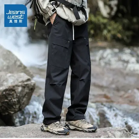 VF真维斯男装2025春季新款 时尚潮流户外休闲裤宽松抽绳工装裤商品大图