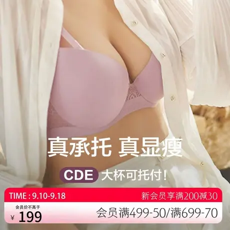 爱慕内衣女秋季薄光面简约大胸显小性感蕾丝文胸AM115671图片