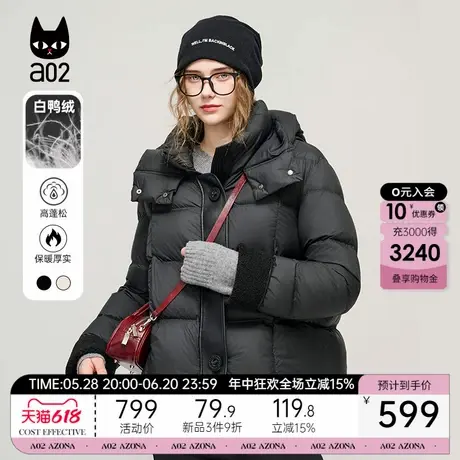 a022025秋冬新款常规连帽泡芙羽绒服加厚羽绒宽松通勤版时尚外套商品大图