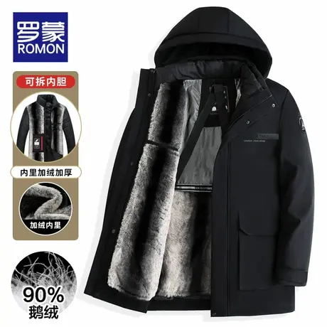 【加绒可拆内胆】罗蒙中老年爸爸装羽绒服男士秋冬季御寒保暖外套图片