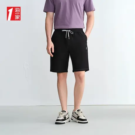 海一家简约休闲五分裤2025夏季新款时尚有型青年男士休闲中裤图片