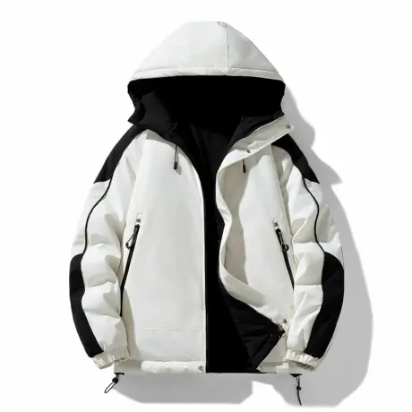 双面穿保暖棉衣加厚男女装新款冬季美式潮牌外套时尚撞色连帽棉服图片