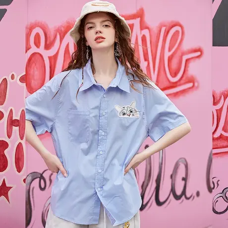 a022025夏季新款盐系炸街洋气减龄甜酷潮牌女式衬衫商品大图