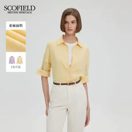 【亚麻100%】Scofield女装基础松弛衬衫简约翻领衬衣2025秋新品图片