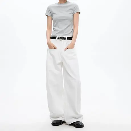 设计感宽松垂感直筒阔腿裤女夏季潮牌街头bf休闲百搭显瘦工装长裤商品大图