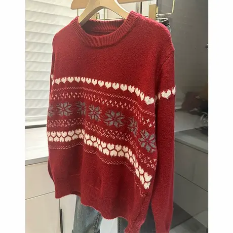 洋气套头女装毛衣圆领长袖休闲针织衫上衣潮商品大图